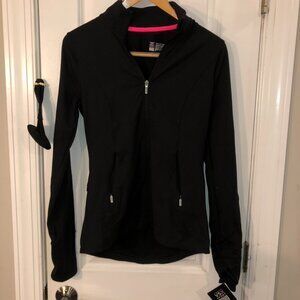 VSX Sport womens black full zip workout stretch jacket pockets size S